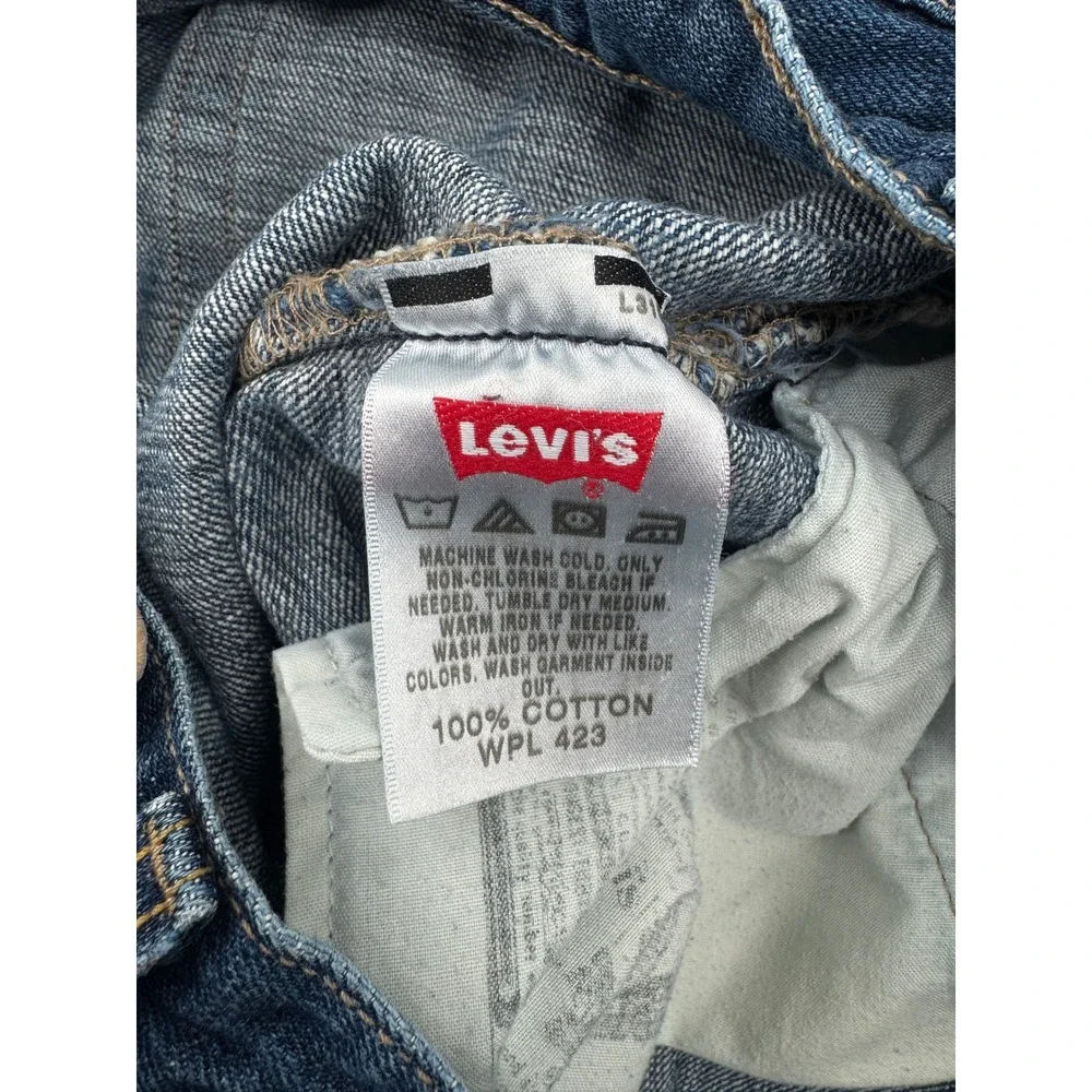 Y2K Levis 501 Mens Straight Leg Button Fly Blue Denim Jeans 34x32 August 2009
